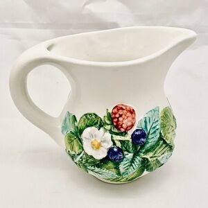 Caja Company Pottery Forest Berry Creamer Made in Italy Italian Pottery VTG EUC
